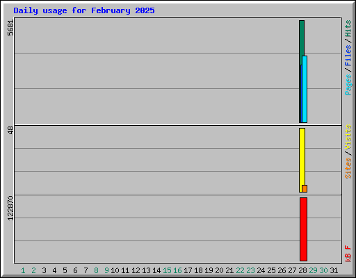 Daily usage for February 2025