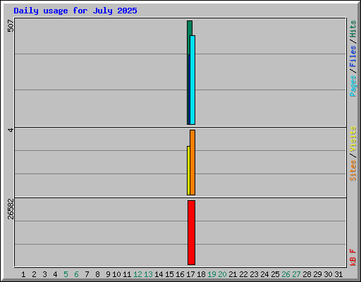 Daily usage for July 2025
