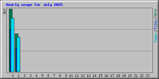 Hourly usage for July 2025